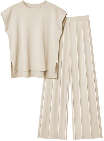 Dailygoods- Joggingpak Dames - Tweedelige Set - Gebreide Trui/Broek - Hoge Taille/Wijde Pijpen - Zachte/Stretch Stof - Comfortabele Loungewear