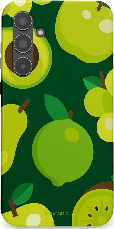 Casetastic Hoesje Geschikt voor Samsung A55 - Stijlvolle Beschermende Duo-layer Case - Peren Appel Groen