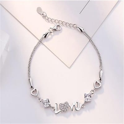 Zilveren Armband Vrouw Natuurlijke Topaas Armband Liefde Eenvoudige Sieraden Mode Armband Dames Sieraden gray
