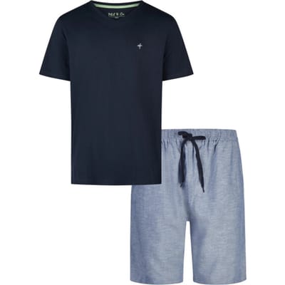 Phil & Co Heren Shortama Korte Pyjama Set Blauw - Maat M