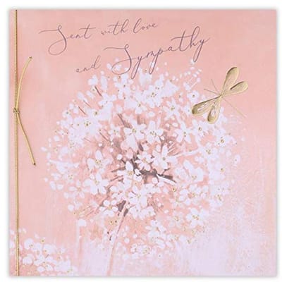 Witte Bloemen en Libelle Sympathiekaart - Open Kaart voor Verlies