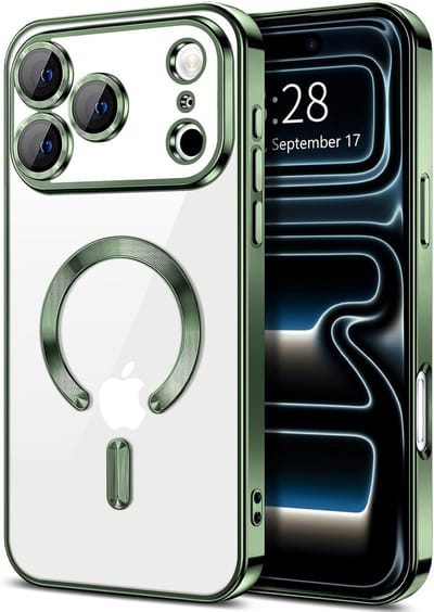 Hoesje Geschikt voor iPhone 17 Pro Max Hoesje - Geschikt voor MagSafe - Arara siliconen Backcover - Groen