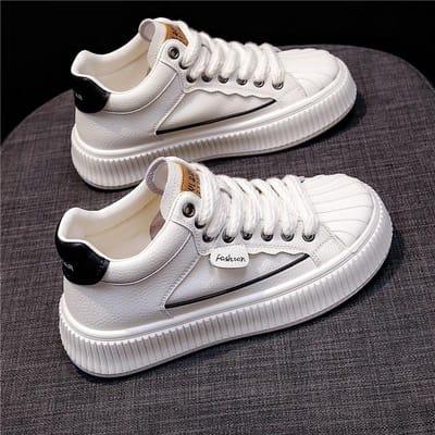 Leren High-top Schoenen Kinderen Lente Nieuwe Shell Head Board Schoenen Veelzijdige Platform Witte Schoenen Casual Sportschoenen 40