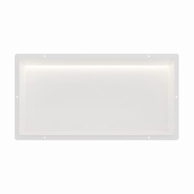 Mat wit RVS Inbouwnis 30x60x10cm met tegelflens en RGB verlichting