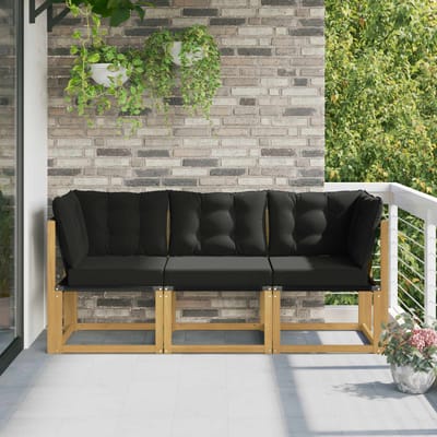 vidaXL - 3 - st - Outdoor - Midden- - en - Hoekbank - Wit