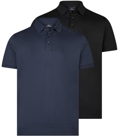 RAGMAN Heren poloshirt 2 pack Basic