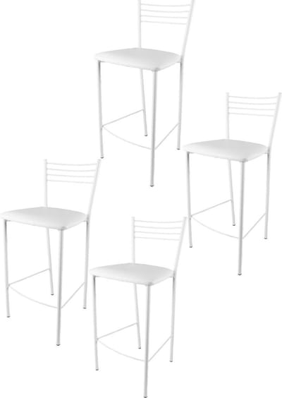 Tommychairs Elena - Eetkamerstoelen - Set van 4 - Aluminium & Cappuccino - Kunstleer