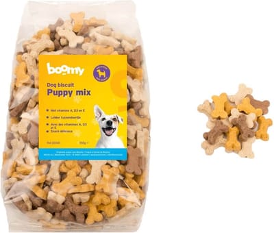 Boomy - Puppy Kluifjes – Hondensnacks - Kleine krokante hondenkoekjes van 2cm – Ideaal hondensnoepjes voor pups & kleine hondenrassen - 2 x 550g