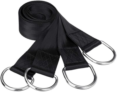 Hangmat Ophangset - Boombevestiging Kit - Hangmat Ophangen - Inclusief Anti-slip Pad - 15 meter - Zwart