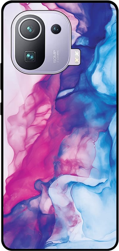 Smartphonica Telefoonhoesje Geschikt voor Xiaomi Mi 11 Pro met Roze Blauw Marmer Opdruk - TPU Backcover Case Rose Blue Marble Design geschikt voor Xiaomi Mi 11 Pro
