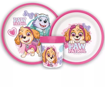 Paw Patrol Girl Power Kinder Servies Set 3-delig – Bord, Kom & Beker – Antislip – BPA-vrij – Magnetronbestendig – Kinder Servies Paw Patrol Meisjes