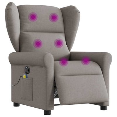 vidaXL - Massagestoel - elektrisch - verstelbaar - stof - taupe