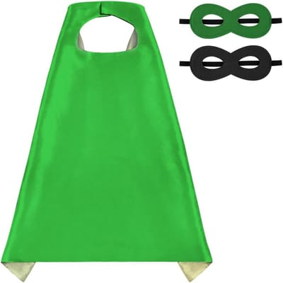 Vijfpuntige sterren kostuum met dubbele cape en accessoires voor feestelijke gelegenheden