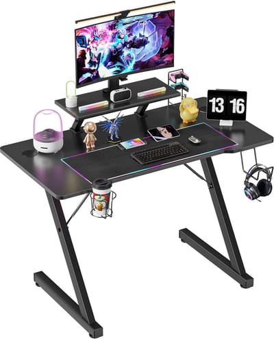 PIPIPOXER-Gaming Bureau met monitorstandaard - 100x54.5x73.5cm - Gaming Desk - Computer Tafel - Gaming Tafel