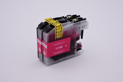 KATRIZ® huismerk inkt voor|Brother LC123M |10ml | ( 2stuks) - Met chip