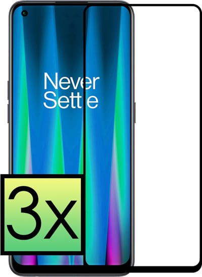 Screenprotector - 3 Stuks - Geschikt voor OnePlus Nord CE 2 Lite - Full Cover - Beschermglas - Gehard Glas - Tempered Glass - Screen Protector