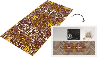 Keukenloper - Loper keuken - Patroon - Azteken - Mexico - 120x50 cm - Keukenloper vinyl
