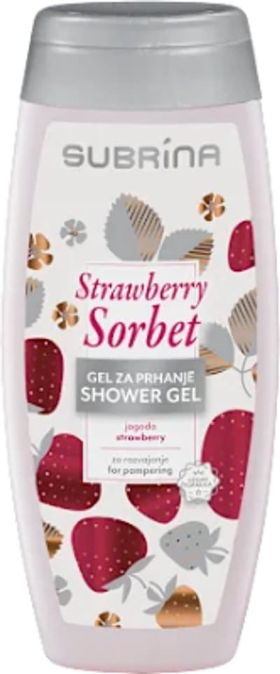 Subrina Douchegel Strawberry Sorbet | 1x 250ml - Zoete aardbeiensorbet geur | Vegan Showergel