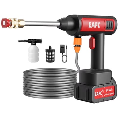 EAFC Hogedrukreiniger - Draadloze Hogedrukreiniger - Hogedrukreiniger Auto - Hogedrukreiniger Accu - Terrasreiniger - Hogedrukspuit - 21V-80Wh - 20000 mAh Accu - 40-60 minuten gebruik