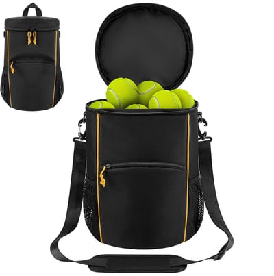 Tennisbal Tas - Sport Organizer - Buiten Sporten - Stevige Bodem - 32x21.5x21.5cm - Zwart
