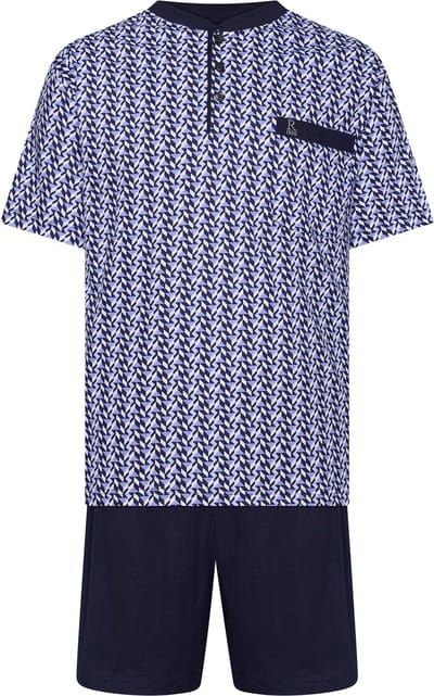 Robson Heren Shortama - Graphic - Katoen - Blauw - Maat 52