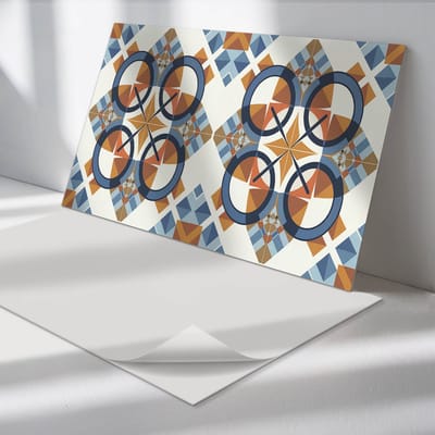 Wallfluent Vinyl Wandpaneel - Geometrisch patroon met cirkels Zelfklevende Wandbekleding - 120 cm x 60 cm - Bruin Vinyl Wandpaneel - 1 stuk - Rechthoekig Wandbekleding Vinyl - Abstractie Wandpaneel - Wandpaneel PVC - Wandpaneel Keuken en Badkamer