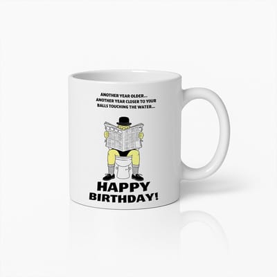 330ml Grappige Verjaardagsmok – “Weer een Jaar Ouder” Toilet Humor Cadeau – Hilarisch Geschenk voor Mannen & Vrienden