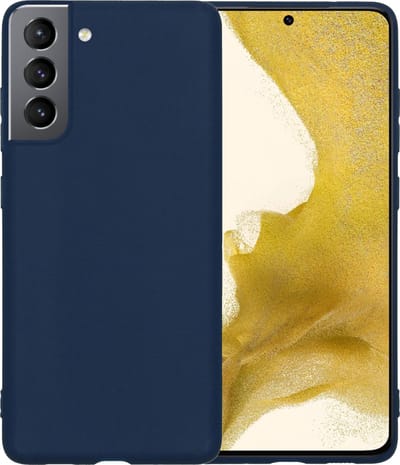 Hoesje - Geschikt voor Samsung Galaxy S22 - Sterk & Shockproof - Hoes Cover - Siliconen Case - Telefoonhoesjes - Donkerblauw