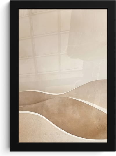 Poster in lijst - Fotolijst 20x30 cm - Posters - Beige - Natuur - Abstract - Modern - Posterlijst zwart - Decoratie - Wanddecoratie woonkamer - Muurdecoratie slaapkamer
