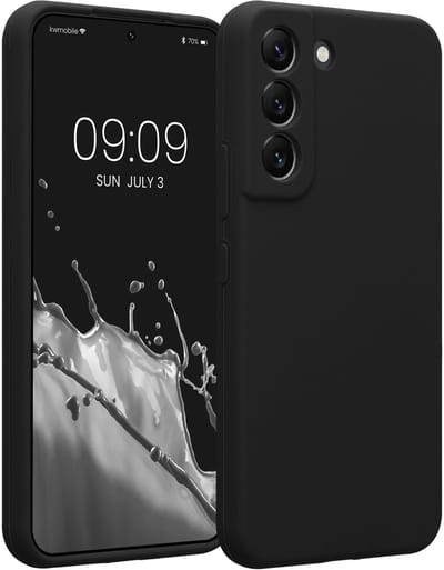 kwmobile telefoonhoesje geschikt voor Samsung Galaxy S22 - TPU backcover met siliconen coating - Smartphone case in zwart