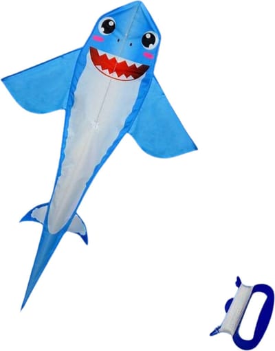 Livano Vlieger Voor Strand - Kite Vliegers - Kindervlieger - Haai - Blauw