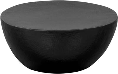 Salontafel Aluminium - Koffietafel Bijzettafel - Woonkamer Decoratie - Gehamerd Oppervlak - 70 x 30 cm - Zwart