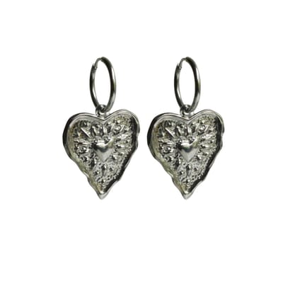 FlowJewels - oorringen - statement - hart - zilver