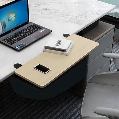 Bureau Extender - Armsteun Plank - Comfortabel Werken - Opvouwbaar & Klembaar - 55 x 25 cm - Zwart