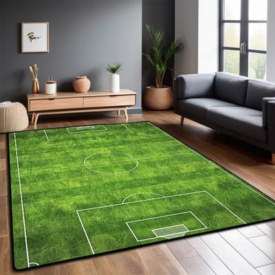 Voetbalveld Tapijt Woonkamer Opvouwbaar Groot Formaat Vloermatten 200x300cm Antislip Speelmat voor Kinderen Slaapkamer Machinewasbaar 180*250cm