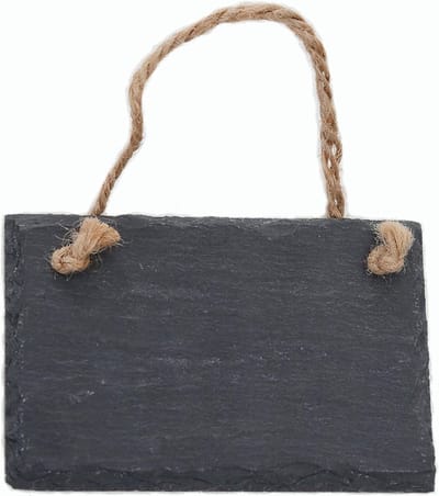 Leisteen bord om op te hangen met jute lint memobord krijtbord wanddecoratie (1,8 cm bord)