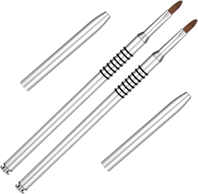 Set van 2 3D-nagelkunstkwasten met antislip handvat, acrylnagelborstels en salonschilderpenseel voor professioneel gebruik en creatieve nagelstyling