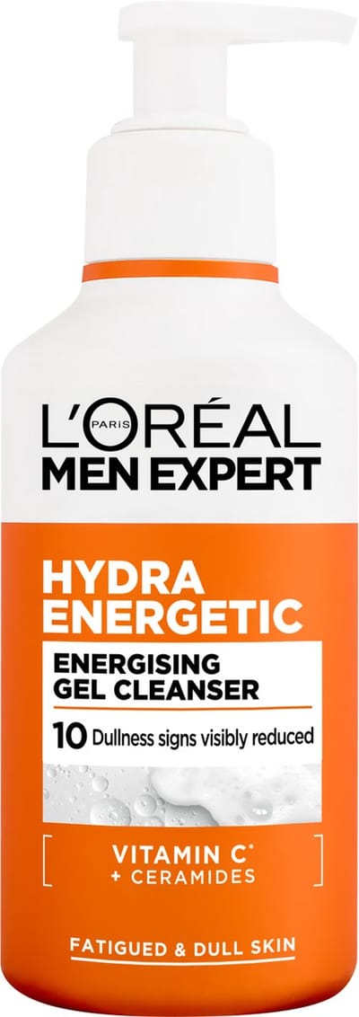 L'Oréal Paris Men Expert Hydra Energetic Energising Gel Cleanser - voor de doffe vermoeide huid - met Vitamine C* & Ceramiden - 260ml