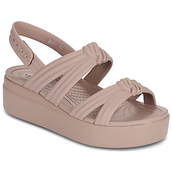 Crocs Brooklyn Knot Low Wedge Sandal, Vrouwen, Bruin, Slippers, maat: 36/37