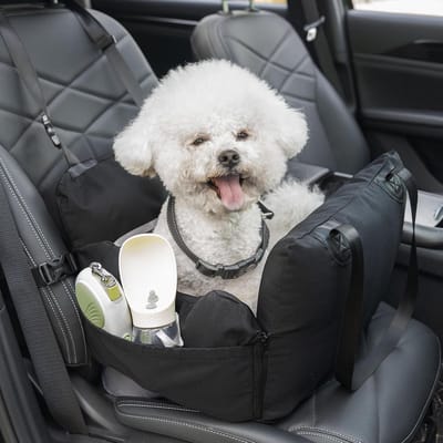 Autostoel Hond - Reismand Kat - Veilig Reizen - Verwijderbare Airbag - Tot 15kg - Grijs