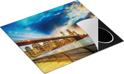 Chefcare Inductie Beschermer New York Brooklyn Brug - 60x50 cm - Afdekplaat Inductie - Kookplaat Beschermer - Inductie Mat