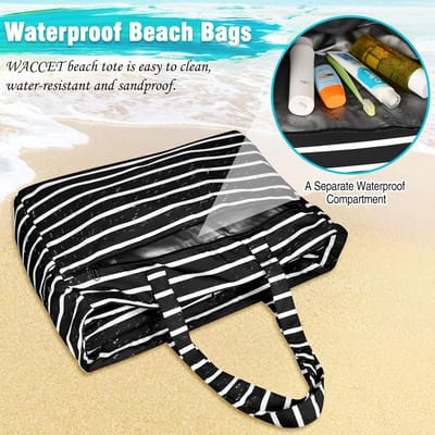 Extra Grote XXL Strandtas Waterdicht met Rits en Vakken - Ideaal als Reistas of Boodschappentas