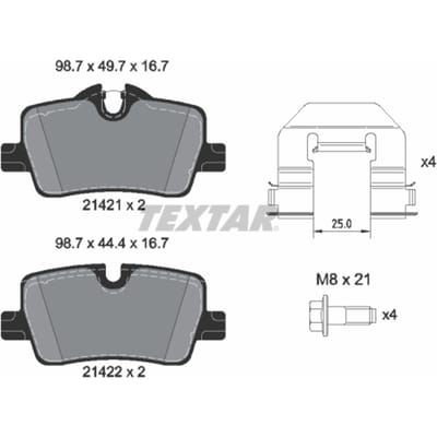 Remblokset TEXTAR 2142101, achter