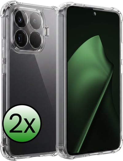 Hoesje 2 Stuks - Geschikt voor Xiaomi 15T Pro - Sterk & Shockproof - Siliconen Case - Back Cover - Telefoon Hoes Shock Proof - Transparant