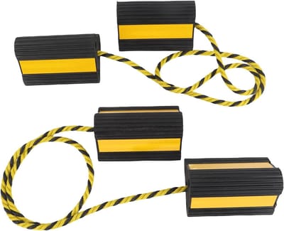 Wielkeggen - Antislip blokken - Voertuig stabiliseren - Reflecterende strips - 2 stuks - Zwart