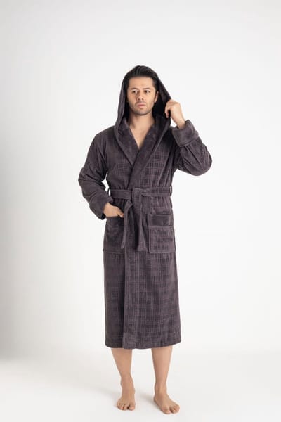 Heren Luxe Badjas Raffo / Bruin / XXXL