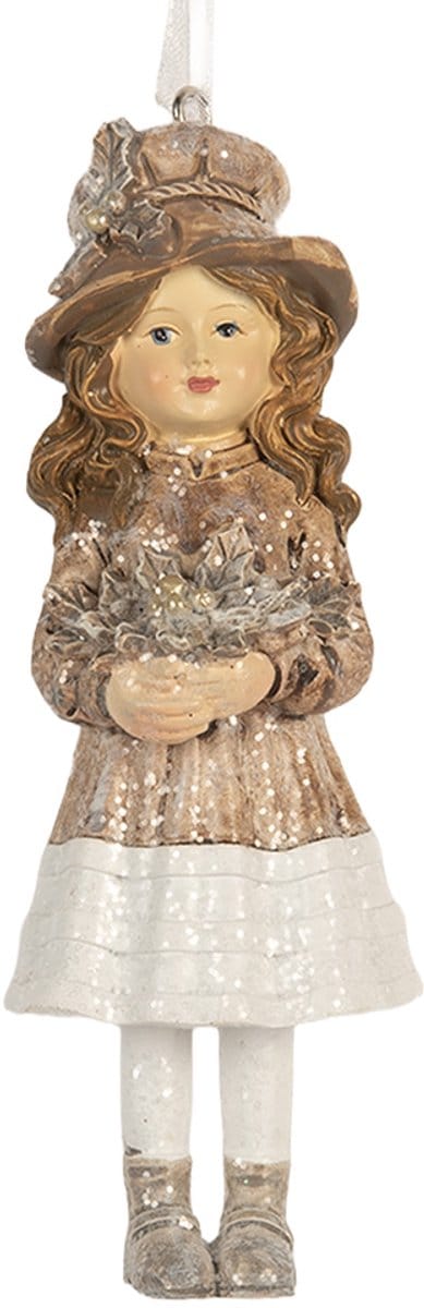 Clayre & Eef Kersthanger Kind 12 cm Beige Kunststof