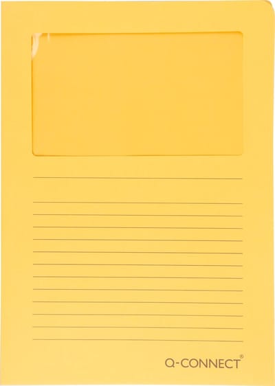Q-CONNECT L-map met venster | 120 g/m² | A4 | pak van 100 stuks | oranje