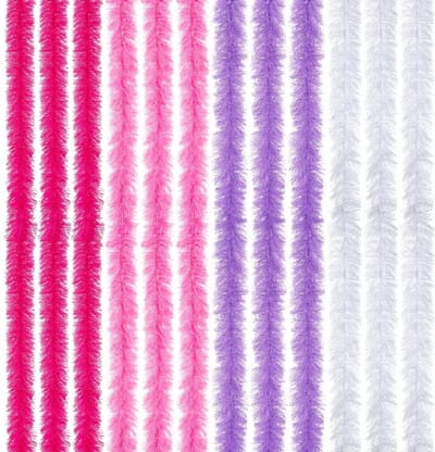 Dailygoods- Veren Boa 12 Stuks - Kunstmatige Veren - Decoratieve Accessoires - Polyester - 4 Kleuren - Voor Bruiloft/Kostuum - Decoratieboa