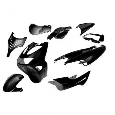 Kit carénage One pour scooter 50 10 pièces noir brillant Neuf